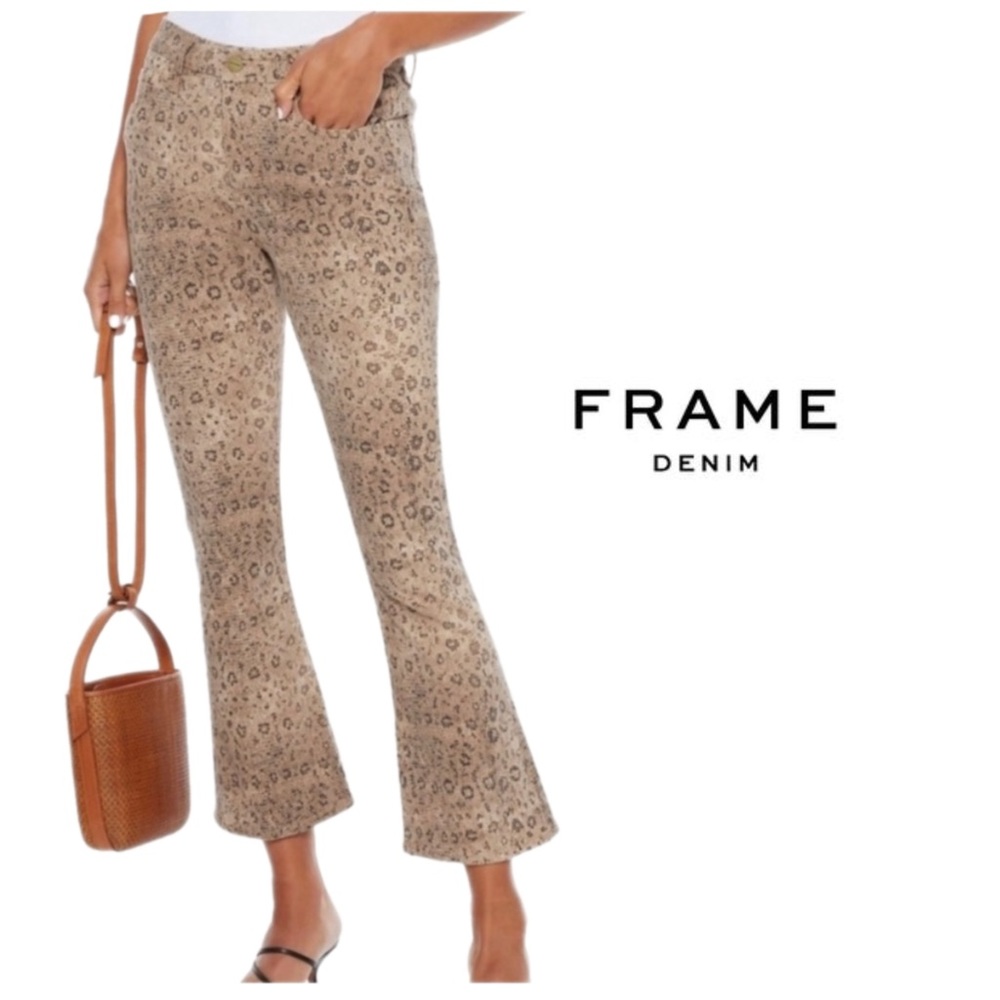 FRAME Denim Snakeskin Print Le Crop Mini Boot Jeans